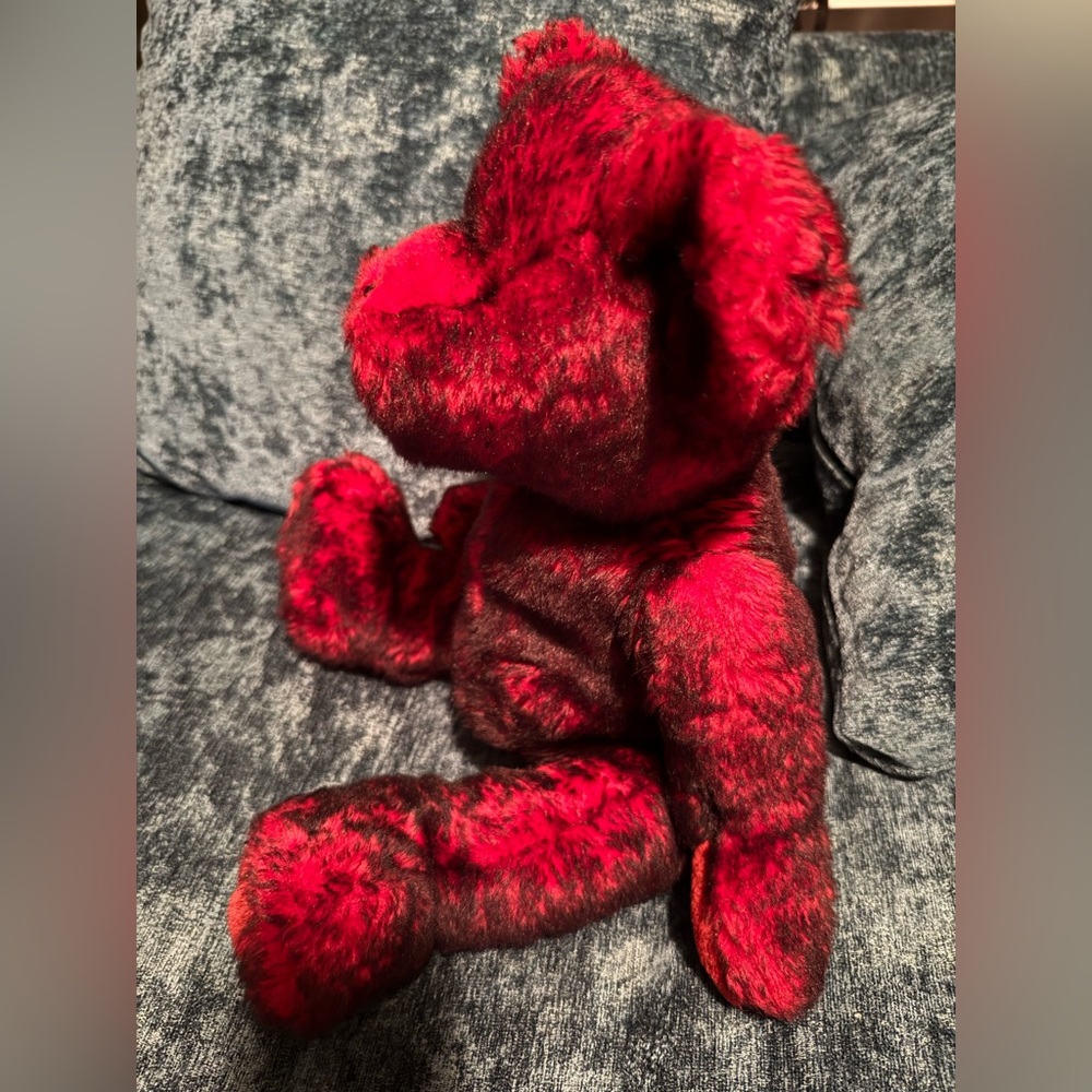 Vintage Vivid Red and Black Teddy Bear - Picture 3 of 8